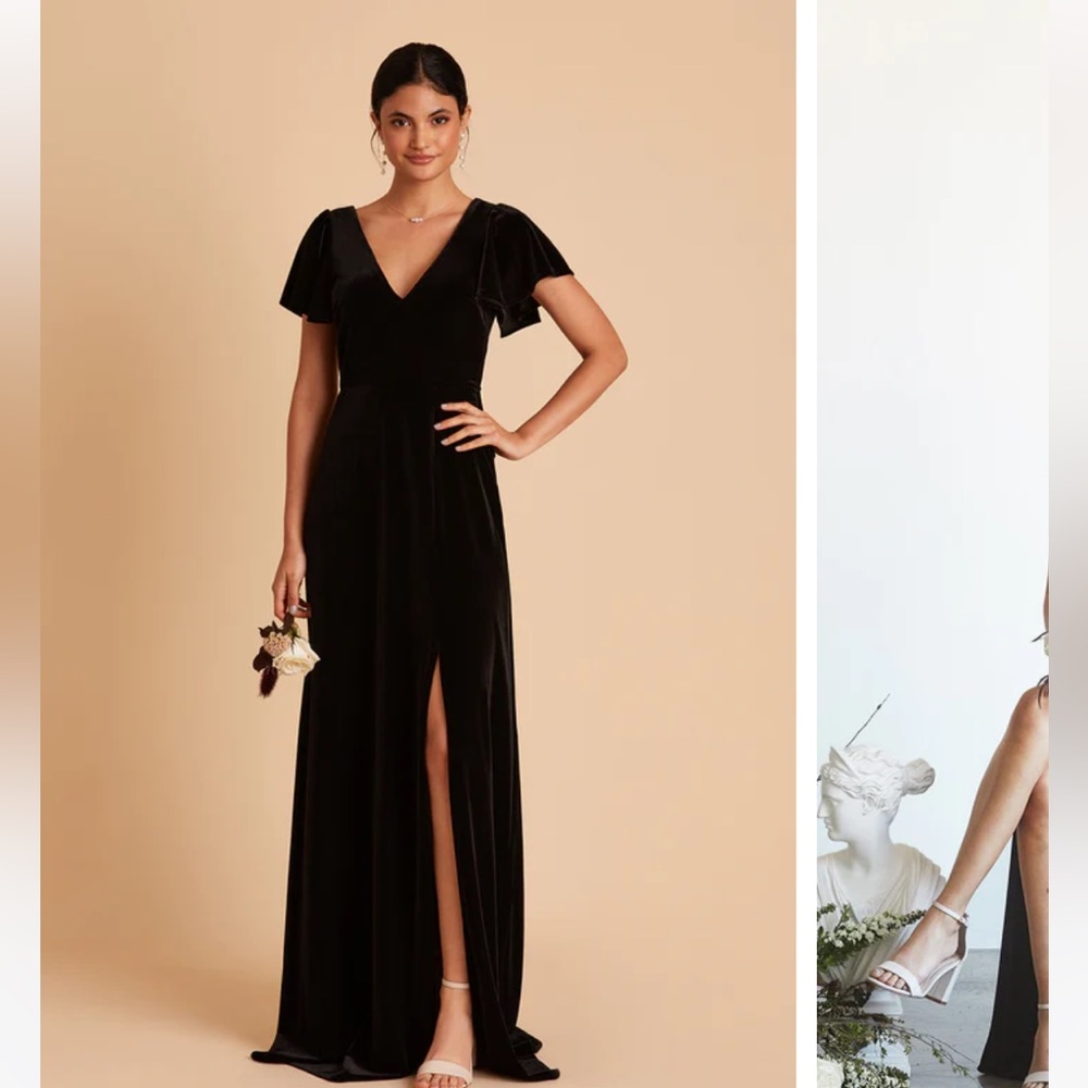Black velvet Birdy Grey bridesmaid dress